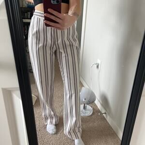 Y2k High Waisted Pinstripe Stretch Pants